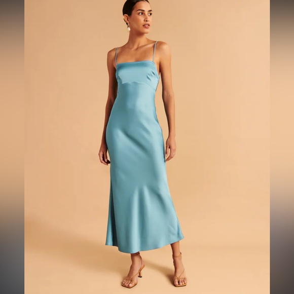 Abercrombie & Fitch Dresses & Skirts - Abercrombie & Fitch Satin Cowl Back slip midi dress size small